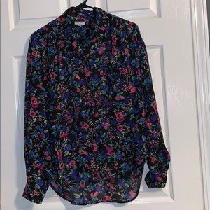 Vintage Paris Blues floral button down